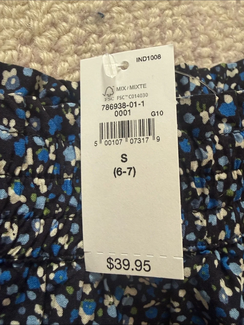 NWT GAP Kids Black and Blue Floral Skort